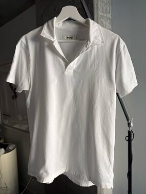 Buck Mason White Short-Sleeve Polo